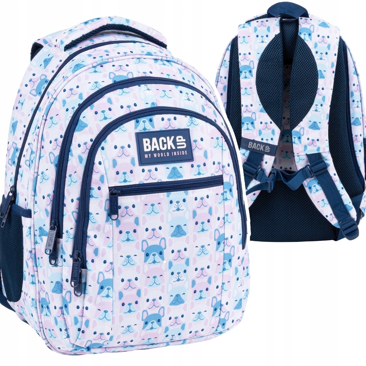 Školský Batoh BackUP 26L – PASTEL BULLDOG